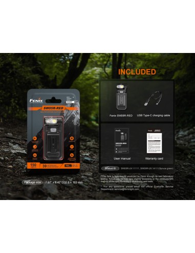 Linterna multiusos Fenix SW05R-RED - 150 lúmenes