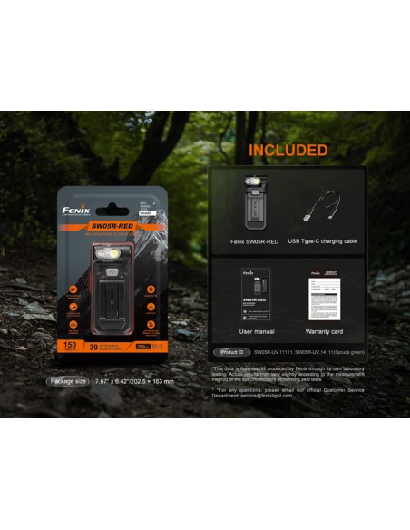 Linterna multiusos Fenix SW05R-RED - 150 lúmenes