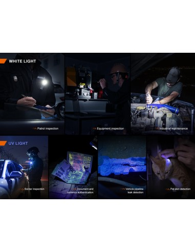 Linterna multiusos Fenix SW05R-UV - 150 lúmenes