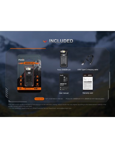 Linterna multiusos Fenix SW05R-UV - 150 lúmenes