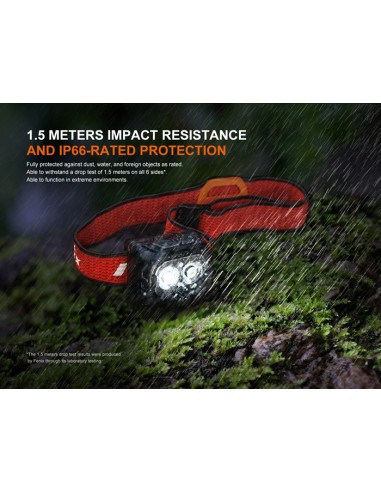 Frontal Fenix HL18R-T V2.0 Color Rojo - 800 lumenes. Recargable para Trailrunning