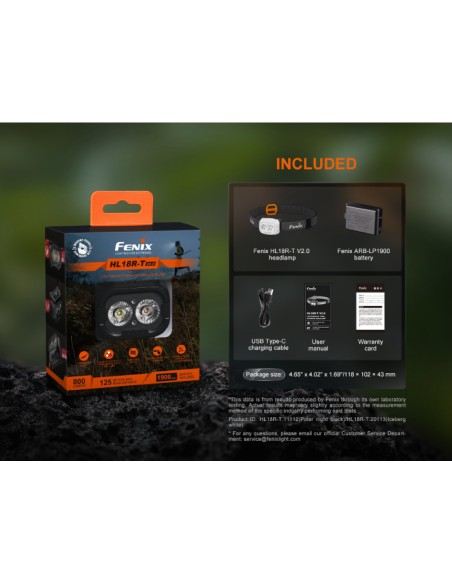 Frontal Fenix HL18R-T V2.0 Color Blanco - 800 lumenes. Recargable para Trailrunning