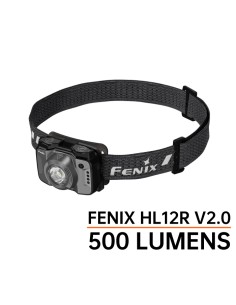 Frontal Fenix HL12R V2.0 Gris - 500 lumenes. Recargable USB C