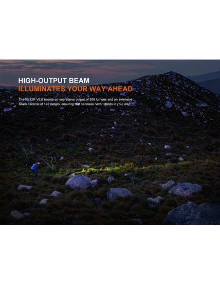 Frontal Fenix HL12R V2.0 Gris - 500 lumenes. Recargable USB C