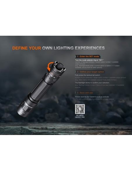 Fénix PD45R ACE - 3200 lúmenes - Linterna táctica multimodal