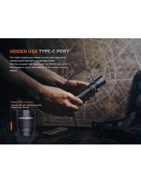 Fénix PD45R ACE - 3200 lúmenes - Linterna táctica multimodal