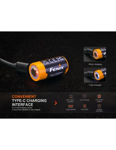 Batería Fenix ARB-L16-800UP - 800 mAh Recargable USB Tipo C