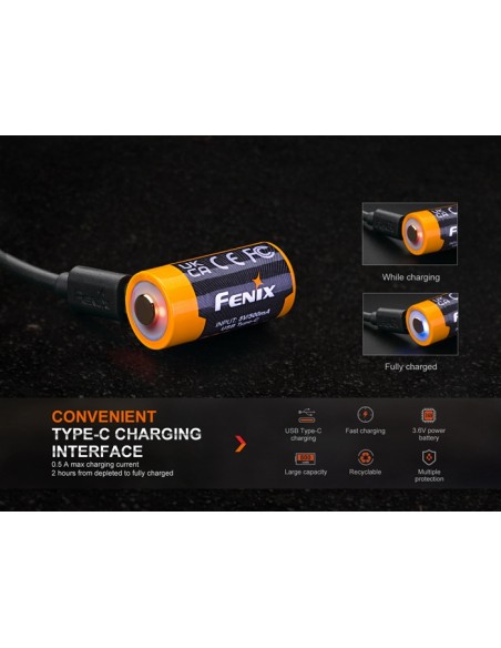 Batería Fenix ARB-L16-800UP - 800 mAh Recargable USB Tipo C