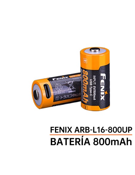Batería Fenix ARB-L16-800UP - 800 mAh Recargable USB Tipo C