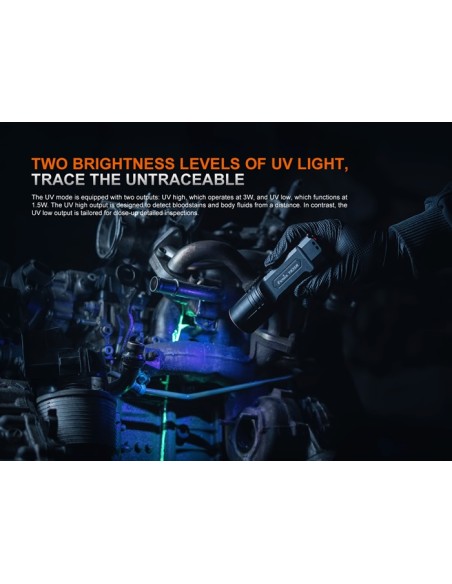 Linterna táctica Fénix TK35R - 5800 lúmenes con luz UV - Recargable USB Tipo C