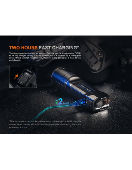 Linterna táctica Fénix TK35R - 5800 lúmenes con luz UV - Recargable USB Tipo C