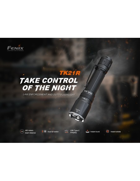 Linterna táctica Fénix TK21R - 3600 lúmenes con doble interruptor