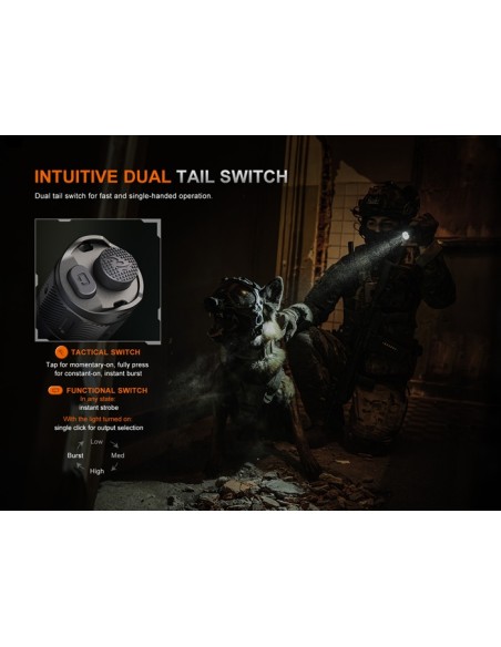 Linterna táctica Fénix TK21R - 3600 lúmenes con doble interruptor