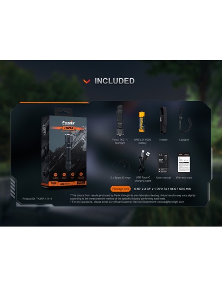 Linterna táctica Fénix TK21R - 3600 lúmenes con doble interruptor