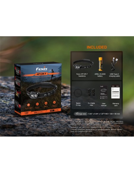 Linterna frontal Fénix HP12R-T Negra - 1300 lúmenes