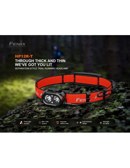 Linterna frontal Fénix HP12R-T Roja - 1300 lúmenes