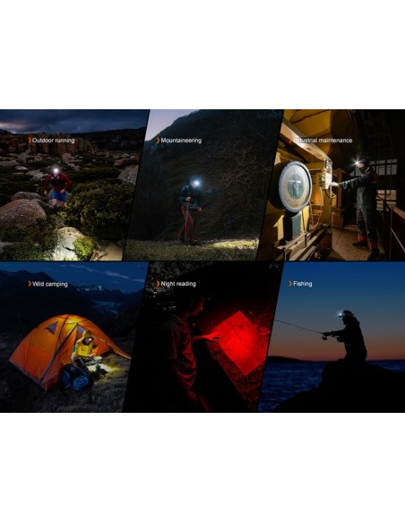 Linterna frontal Fénix HP12R-T Roja - 1300 lúmenes