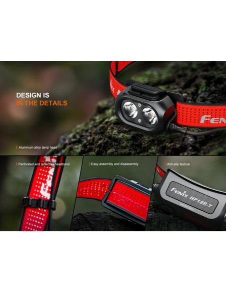 Linterna frontal Fénix HP12R-T Roja - 1300 lúmenes