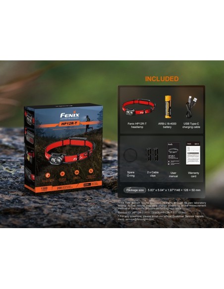 Linterna frontal Fénix HP12R-T Roja - 1300 lúmenes