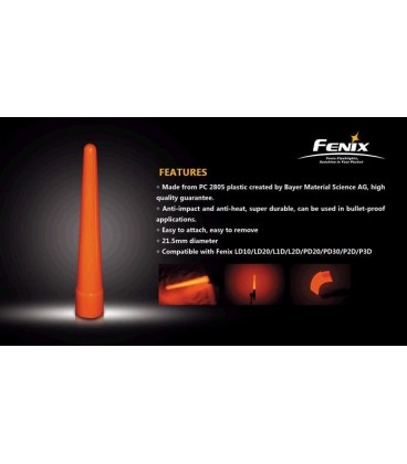 Cono De Trafico Naranja Para Linternas PD30, LD20, LD10, LD12, LD22, E25, PD22, PD20