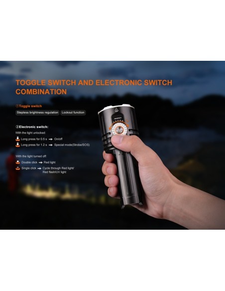 Linterna Fénix LR35R PRO - 10.000 lúmenes (Color negro)