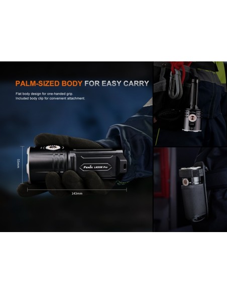 Linterna Fénix LR35R PRO - 10.000 lúmenes (Color negro)