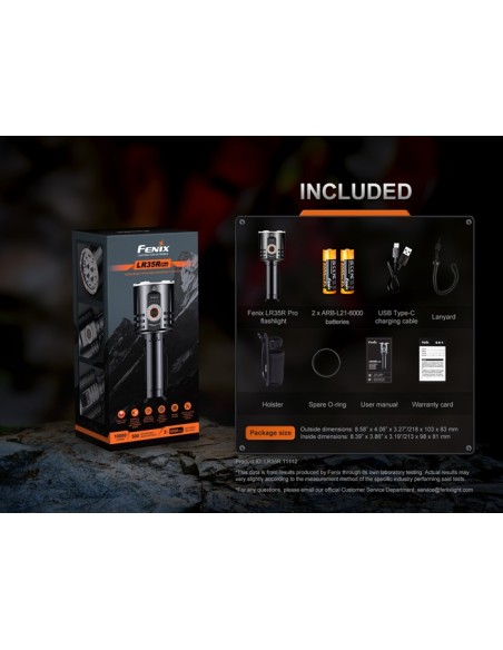 Linterna Fénix LR35R PRO - 10.000 lúmenes (Color negro)
