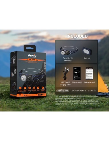 Linterna frontal Fénix HL17R Negra - 500 lúmenes