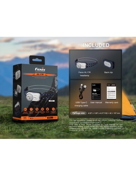 Linterna frontal Fénix HL17R Blanca - 500 lúmenes