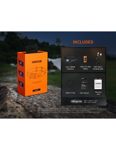 Linterna frontal Fénix HM55R Color negro - 1200 lúmenes