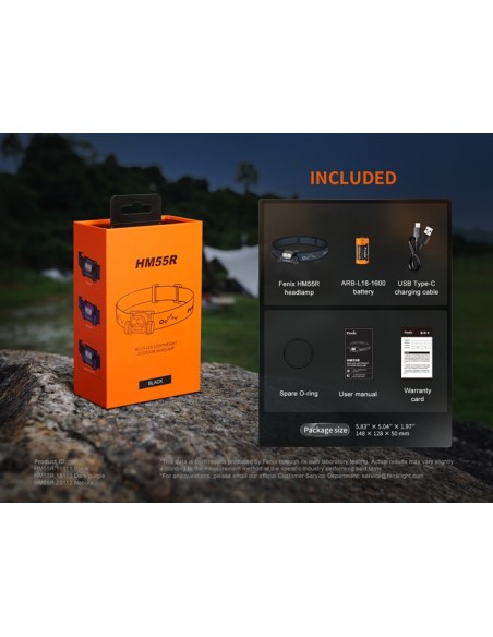 Linterna frontal Fénix HM55R Color negro - 1200 lúmenes