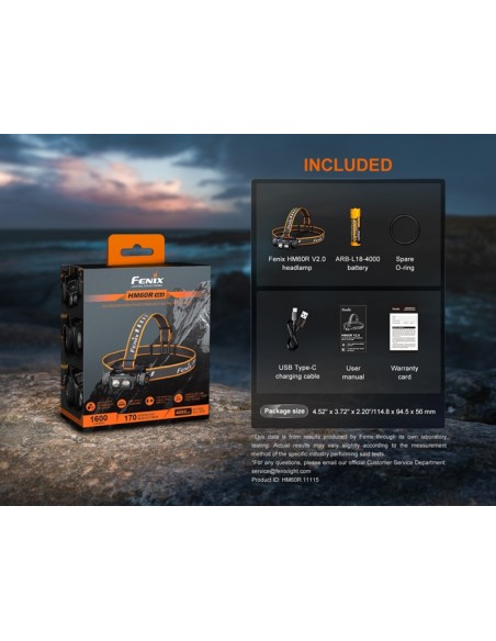 Linterna frontal Fénix HM60R V2.0 - 1600 lúmenes