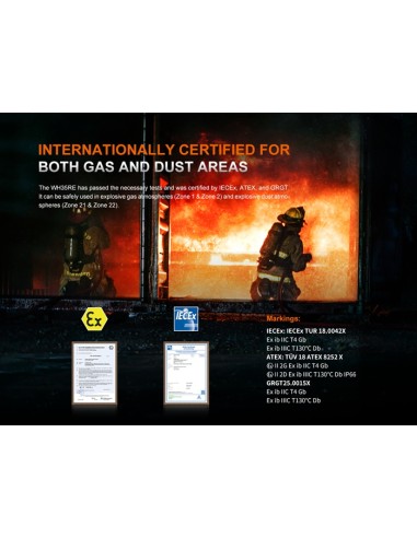 Linterna frontal Fénix WH35RE Intrínsecamente segura - 280 lúmenes