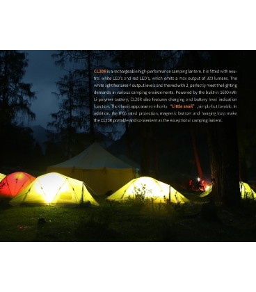 Linterna camping CL20R 300 lúmenes recargable micro USB