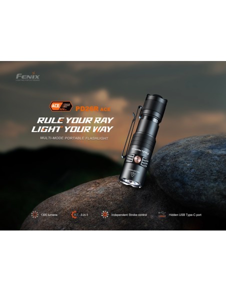 Fenix PD26R ACE - 1300 lúmenes - Linterna táctica EDC