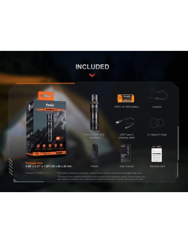 Fenix PD26R ACE - 1300 lúmenes - Linterna táctica EDC