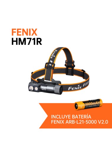 Frontal Fénix HM71R - 2700 lúmenes y recargable INCLUYE BATERIA