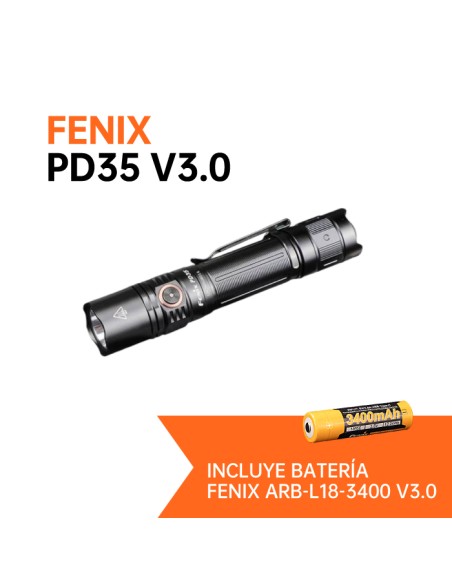 Linterna Fénix PD35V3.0 1700 lúmenes, 357 metros, recargable
