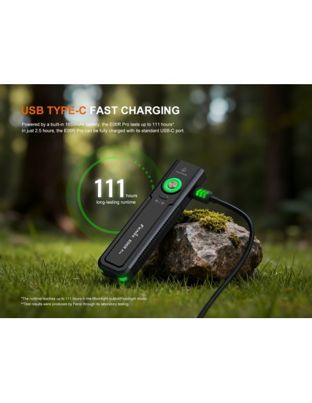 Linterna Fenix E06R Pro (Color negro) - 1600 lúmenes