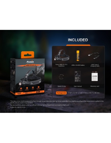 Frontal Fenix HM61R V3.0 - 1800 lúmenes (Luz roja y blanca)