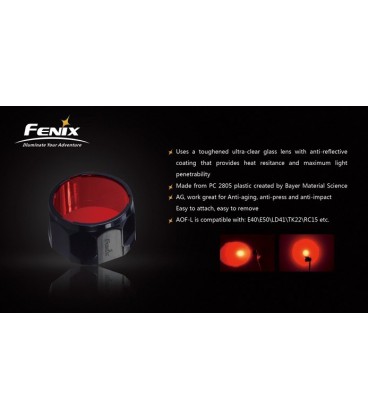 Filtro rojo Para Linternas Led Fénix FD41, RC20 y LD41 REF.AOF-LR