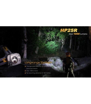 Frontal Fénix HP25R 1000 lúmenes (micro usb recargable-incluye batería 18650)
