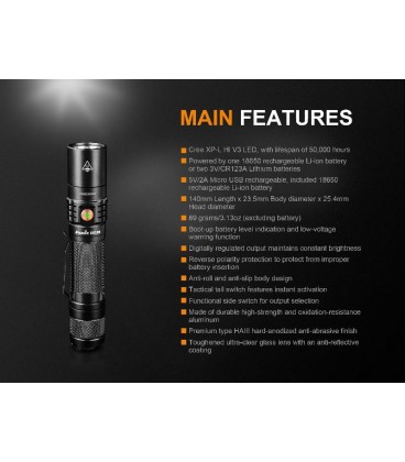 Linterna UC35V2 1000 Lúmenes recargable