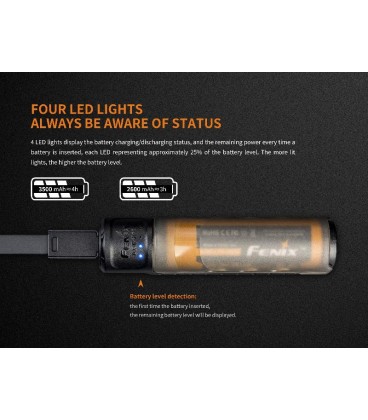 Set de Cargador Fénix más batería Fénix ARB-L18-3500 ()18650 3500 mAh)