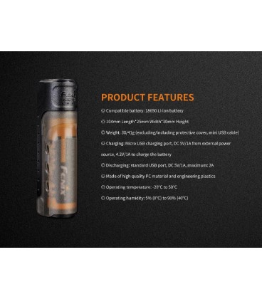 Set de Cargador Fénix más batería Fénix ARB-L18-3500 ()18650 3500 mAh)