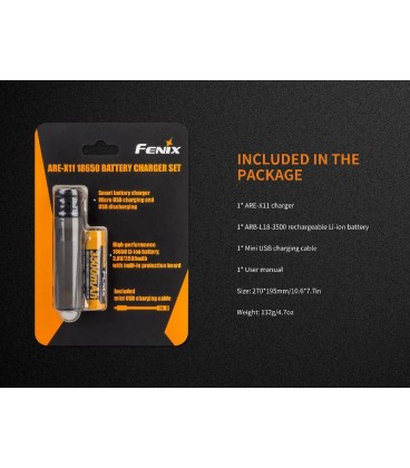 Set de Cargador Fénix más batería Fénix ARB-L18-3500 ()18650 3500 mAh)