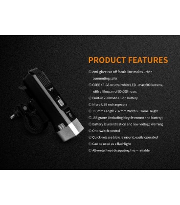 Foco Bici Fénix BC25R