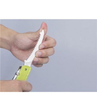 Trekker LD43, es una navaja multi herramientas de rescata que se opera con una sola mano y puede bloquearse la hoja