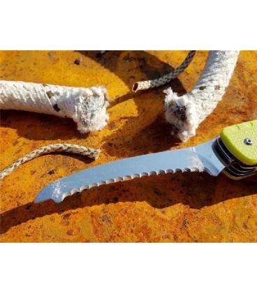 Trekker LD43, es una navaja multi herramientas de rescata que se opera con una sola mano y puede bloquearse la hoja