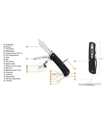 Trekker LD31-B operación con una sola mano y cuchilla bloqueable